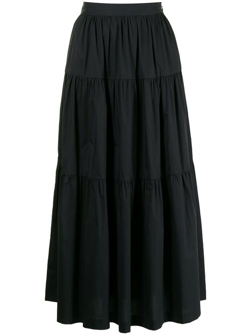 Sea tiered full skirt - Black