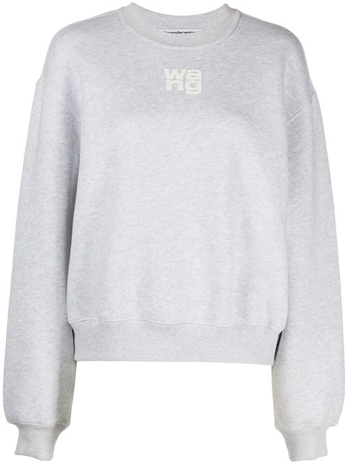 Logo-print cotton sweatshirt - Grey