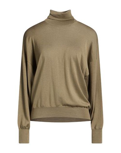 Woman Turtleneck Military green Size 10 Virgin Wool