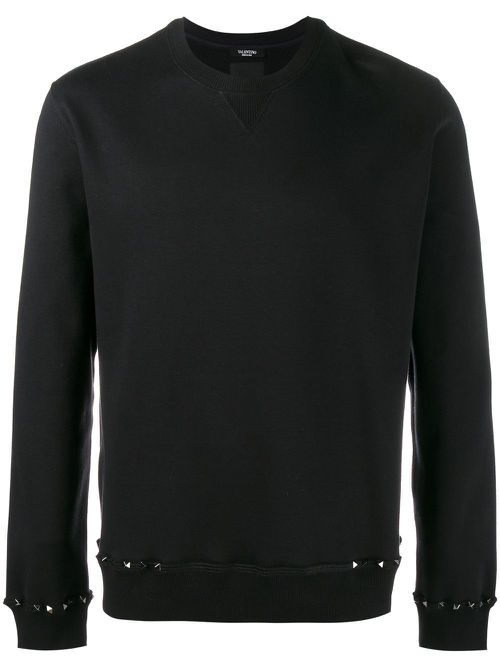 Rockstud crew-neck sweatshirt - Black