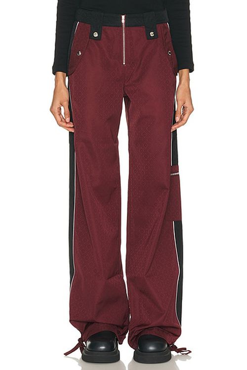 Casablanca Monogram Raver Trouser in Burgundy Black & White - Burgundy,Black. L also in