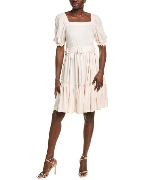 Linen-Blend Mini Dress