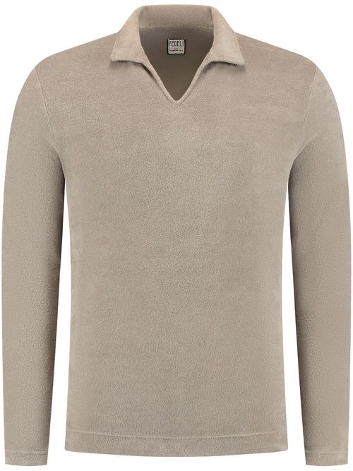 Knitted polo shirt - Brown