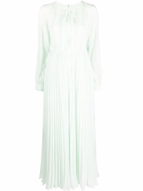 Lace-trim maxi dress - Green