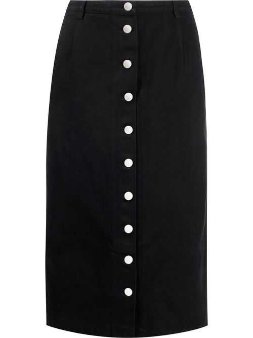 Button-down midi skirt - Black
