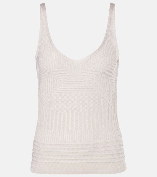 Metallic jersey tank top