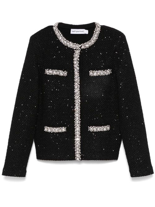 Sequin-knit jacket - Black