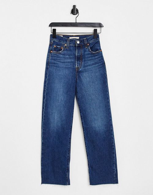 Ribcage ankle jeans in mid wash-Blue