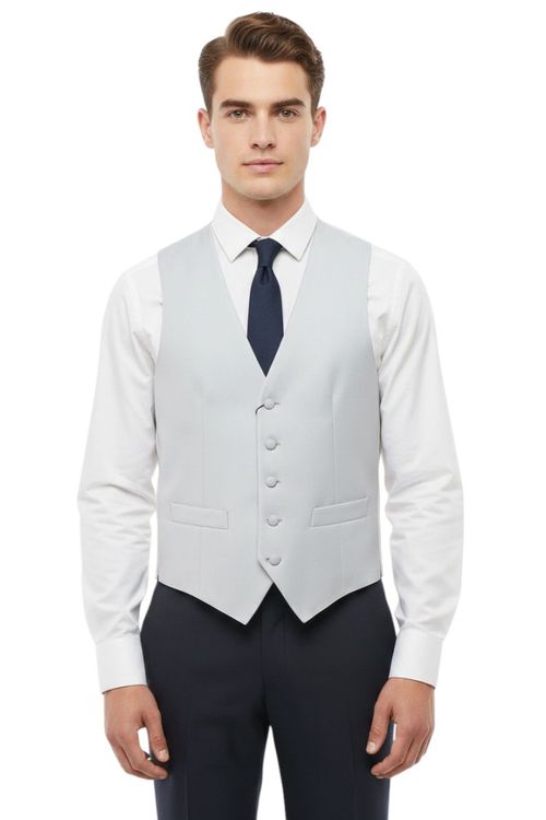 Light Grey Solid Waistcoat