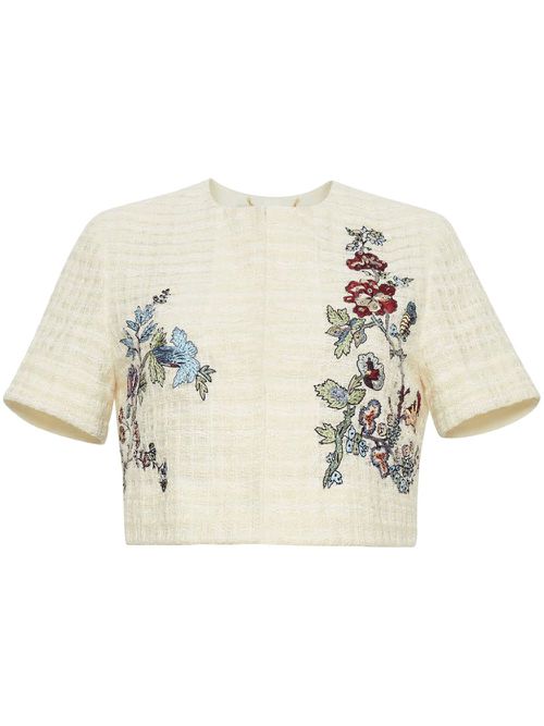 Embroidered jacket - ECRU MULTI
