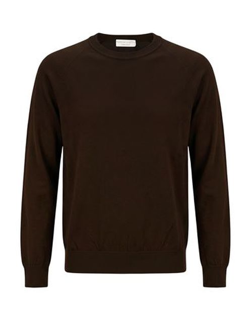 Man Sweater Chocolate brown Size 42 Cotton