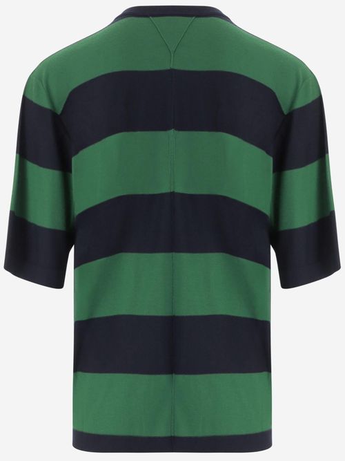 Striped Cashmere T-Shirt — Green