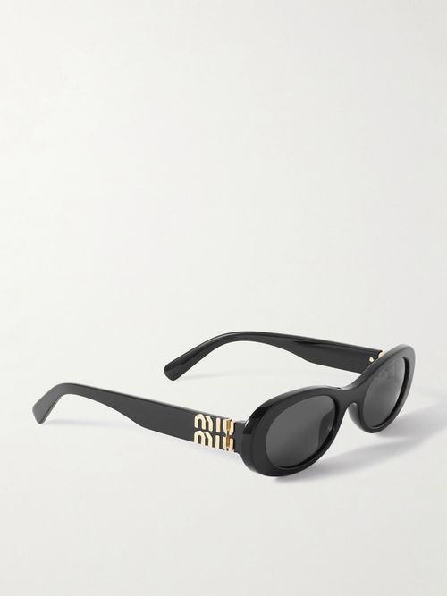 Oval-frame Acetate Sunglasses