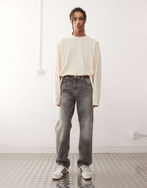Weekday Space relaxed fit straight leg jeans in canyon gray wash