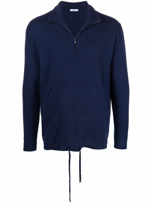 Zip-placket pullover - Blue