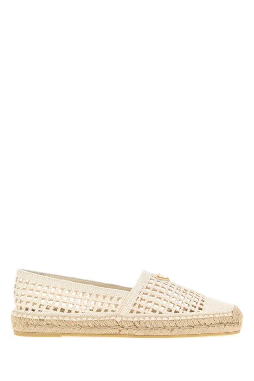 Prada Ivory Crochet Espadrille