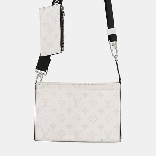 Louis Vuitton Gaston Wearable Wallet Taigarama Optical White Monogram Taiga Leather