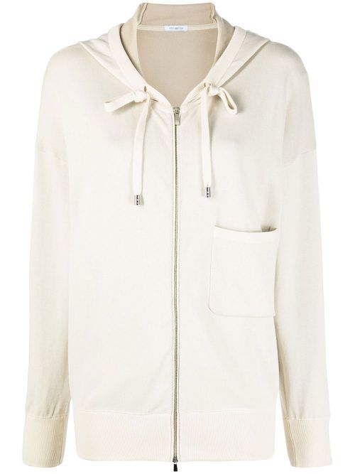 Zip-up cotton sweatshirt - Neutrals