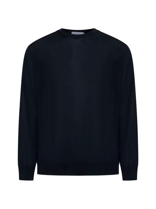 Virgin Wool Crewneck Sweater — Blue