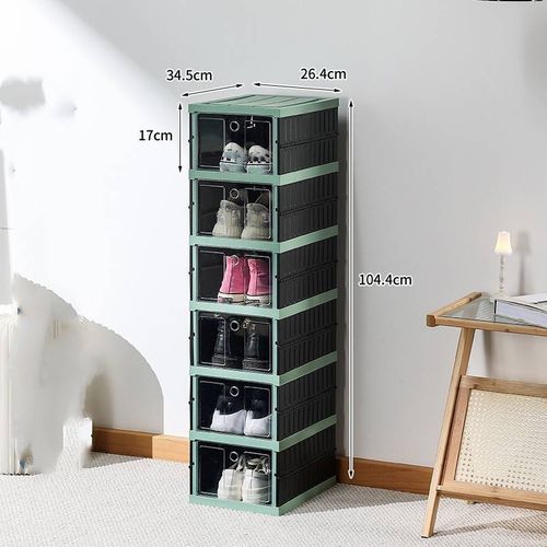 Free Installation Shoe Box Storage Box Transparent Shoe Cabinet Storage Artifact Space Saving Foldable Plastic Simple Shoe Rack