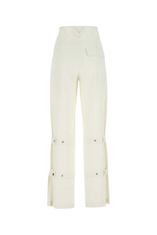 Ivory Cotton Wide-leg Pant