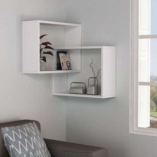 Ring' Corner Wall Mounted Bookcase Display Unit 60cm