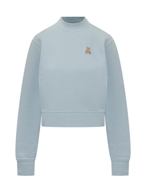 Blue Logo Mock Collar Sweater