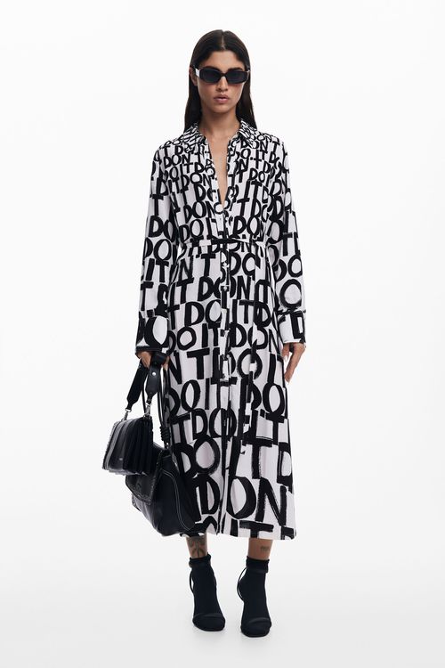 Lettering midi dress