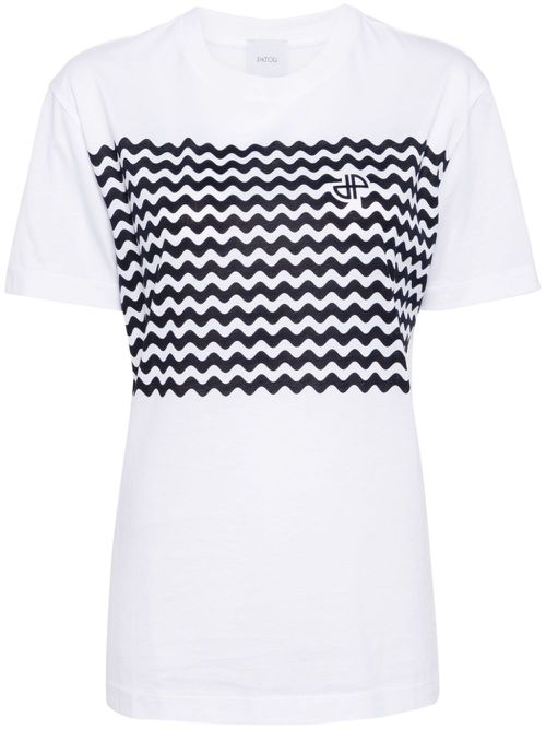 Zig-zag cotton T-shirt - White