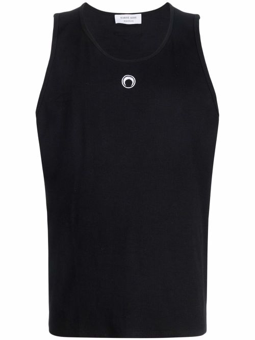 Crescent Moon logo-embroidered tank top - Black