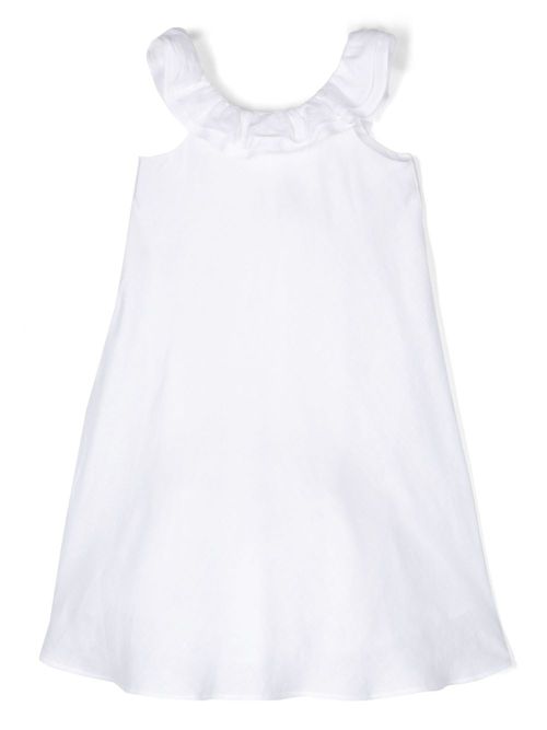 Bow chambray midi dress - White