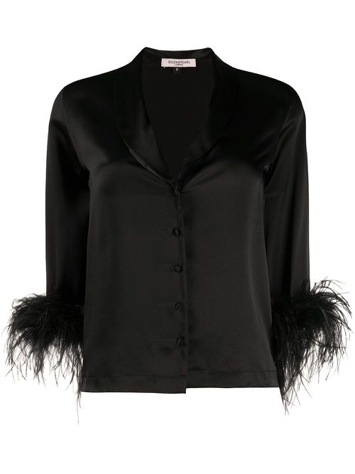 Feather cuff Esme jacket - Black