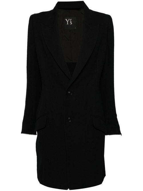 Wool single-breasted coat - Black