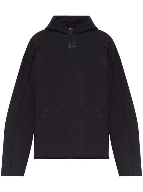 Logo-embroidered hoodie - Black