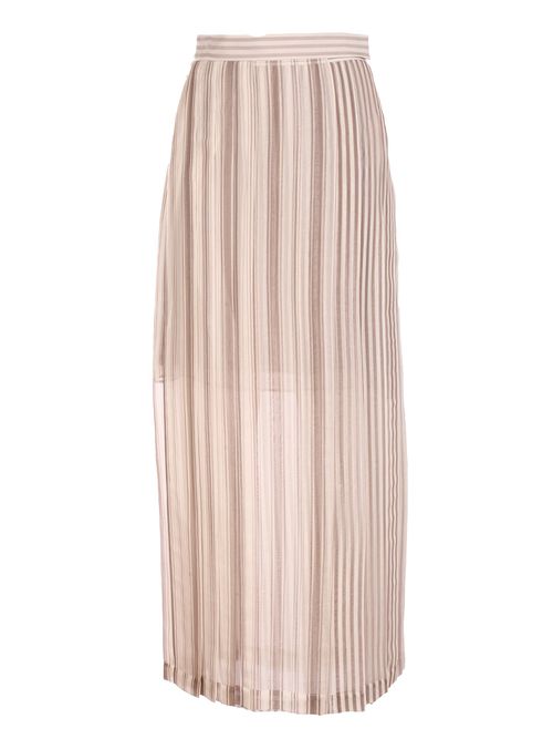 Layered pleated maxi skirt