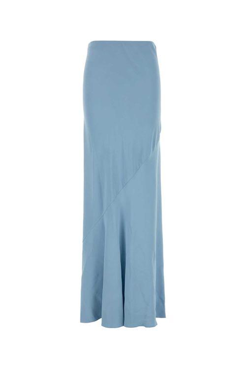 Viscose-Elastane Maxi Skirt — Blue
