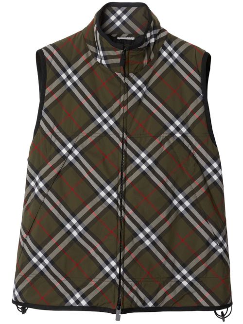 Checked padded gilet - Green