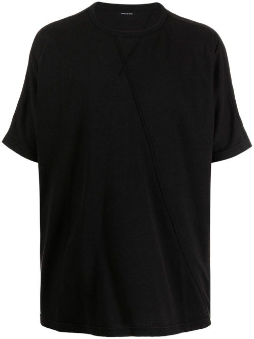 Crew-neck short-sleeve T-shirt - Black