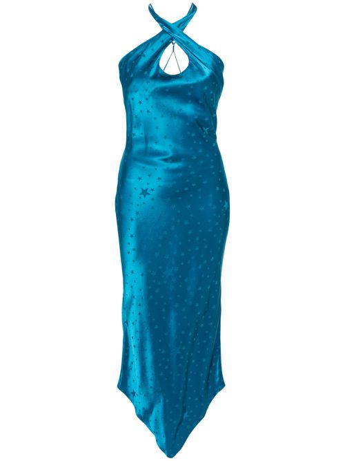 Patterned-jacquard maxi dress - Blue