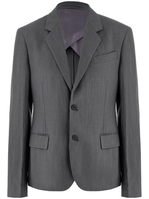 Single-breasted cotton blazer - Grey