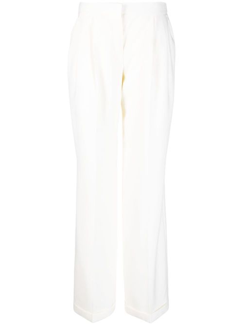Wide-leg wool trousers - Neutrals