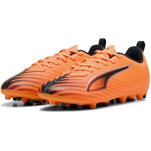 Puma Boys Kids Ultra 6 Play Mg Firm Ground Football Boots in Heat Fire-Bla - Red