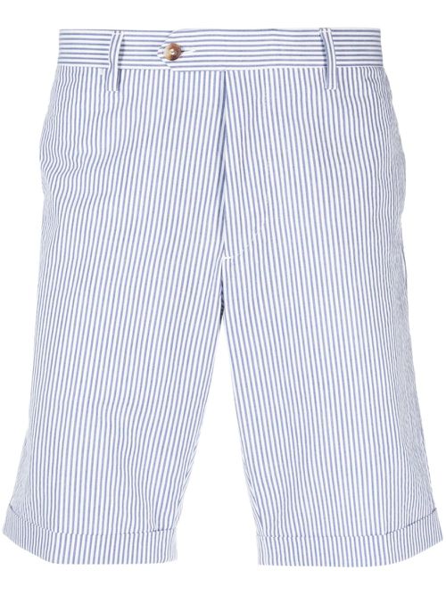 Striped cotton chino shorts - Blue