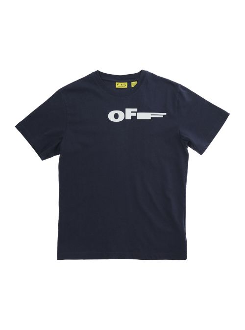 Blue T-shirt with logo on the front and print back in Cotton Kids Blu Tshirts Polo Shirts - Kids
