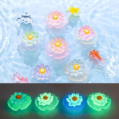 TEMU 10pcs For Lotus Set Creative Resin Flower Arrangement Bonsai Statue Home Decor/wedding Decoration/aquarium Landscape Summer Ambiance Artifact