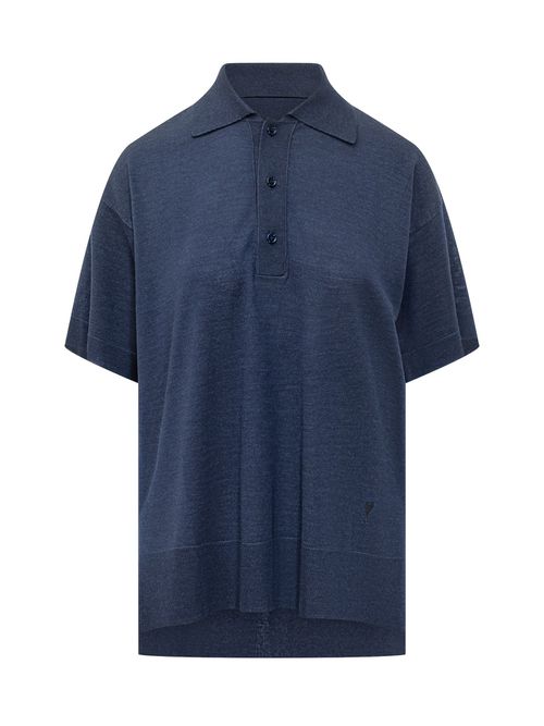 Cut Sleeve Polo with Button Detail