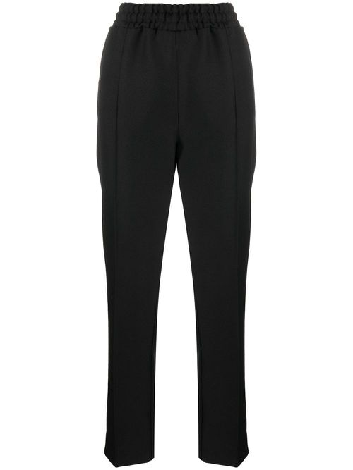 High-rise straight-leg trousers - Black