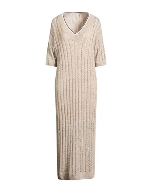 Woman Midi dress Beige Size S Linen, Nylon
