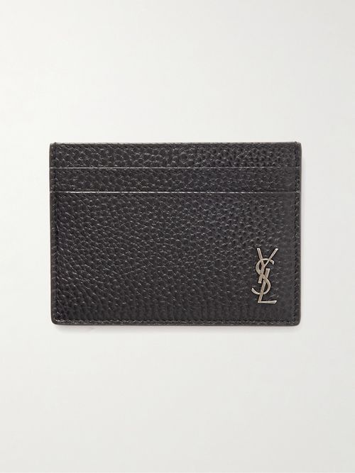 Men - Tiny Cassandre Logo-Appliquéd Full-Grain Leather Cardholder