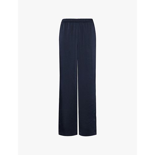 Womens Coastal Elasticated-waist Wide-leg Low-rise Woven Trousers S